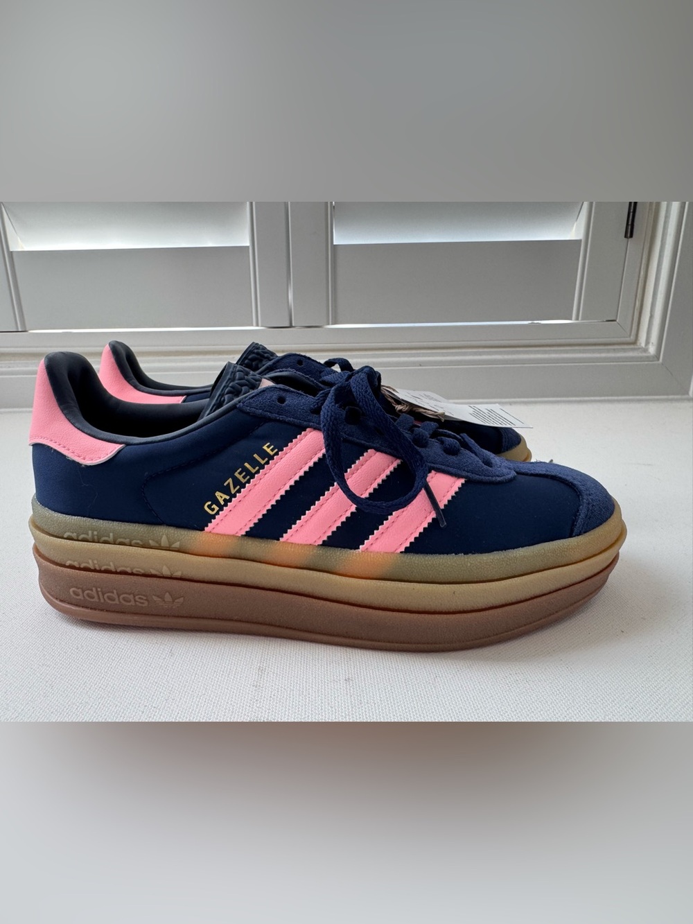 Adidas Gazelle Bold Platform Sneakers Navy Pink Gum Women’s Size 7